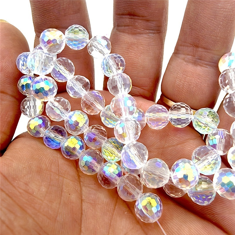 8mm Round Glass Beads AB Colour Faceted Crystal Spacer Beads Assortments