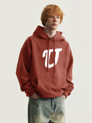 U Print Hoodie For Men With Kangaroo Pocket