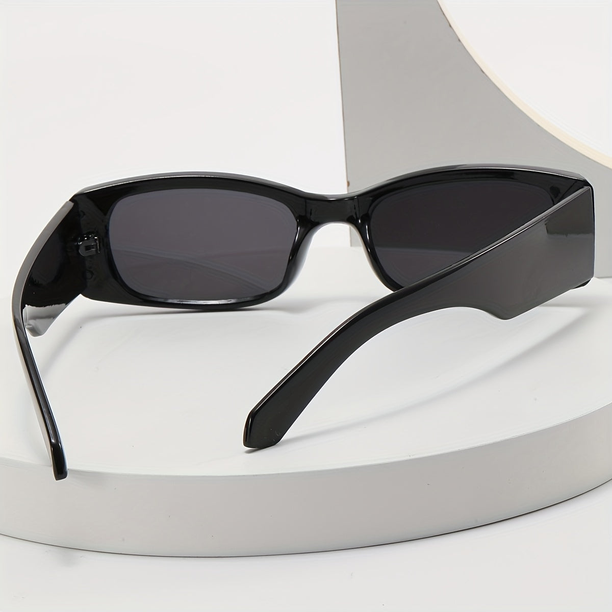Rectangle Frame Sunglasses for Women Men Y2K Hiphop Solid Glasses