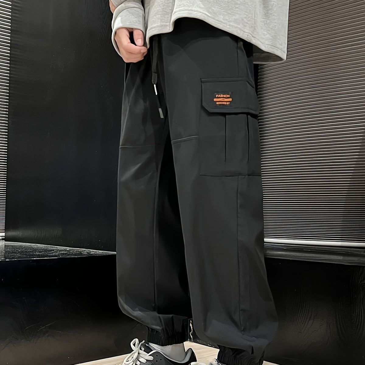 Men's Loose Cargo Pants Joggers Flap Pocket Trousers
