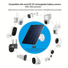 3W 5V Solar Security Camera Charging Plate with 360 Rotation
