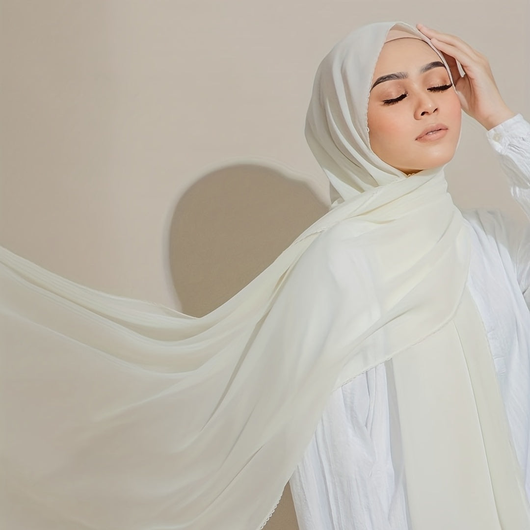 Chiffon Hijab Head Scarf Thin Breathable Shawl Windproof Head Wrap