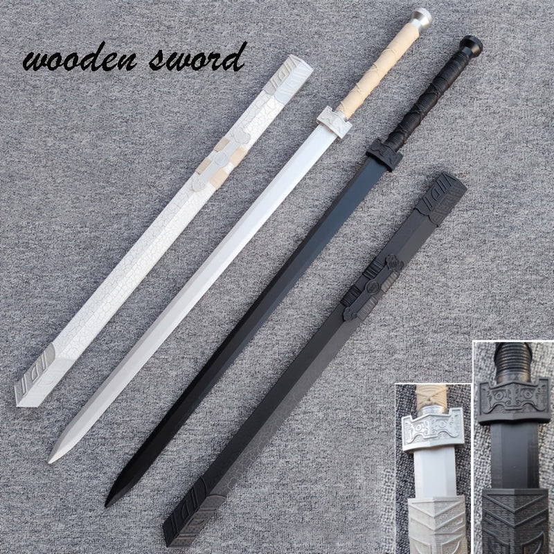 Wooden Samurai Sword With Sheath Halloween Decorative Props