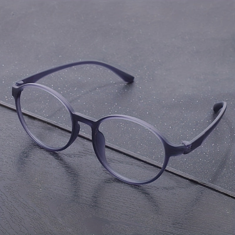 Men's Round Frame Reading Glasses Ultra Light Casual Eyeglasses