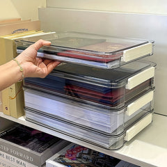 File Storage Box - 12 Pack, Letter Size, Collapsible, Grey