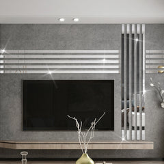10pcs Silver Mirror Stickers Self Adhesive Wall Decals Removable Acrylic Mirror