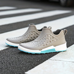 Men Low Top Block Rain Boots Waterproof Non slip Rain Shoes