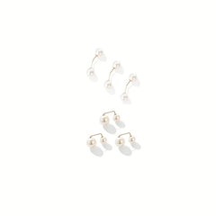 6pcs Set Faux Pearl Waist Pins Scarf Brooches for Women