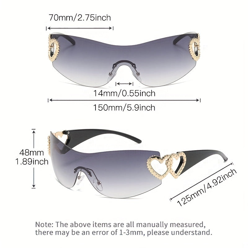 Y2K Wrap Around Sunglasses Gradient Lens Glasses UV400