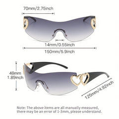 Y2K Wrap Around Sunglasses Gradient Lens Glasses UV400