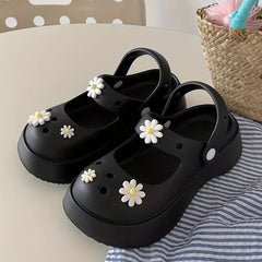 6pcs Daisy Shoe Charms For Clogs Sandals Cute Shoes Decor For Girls Ladies