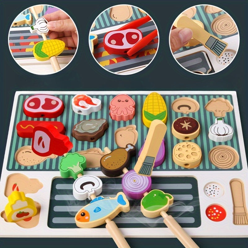 Kids BBQ Toy Set with Food and Utensils