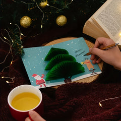 1pc Christmas Honeycomb Greeting Card Envelope Set 3D DIY Creative Message Card