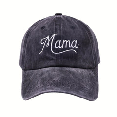 Mama Embroidery Baseball Cap Vintage Washed Dad Hat Adjustable Sunshade Sun Hats