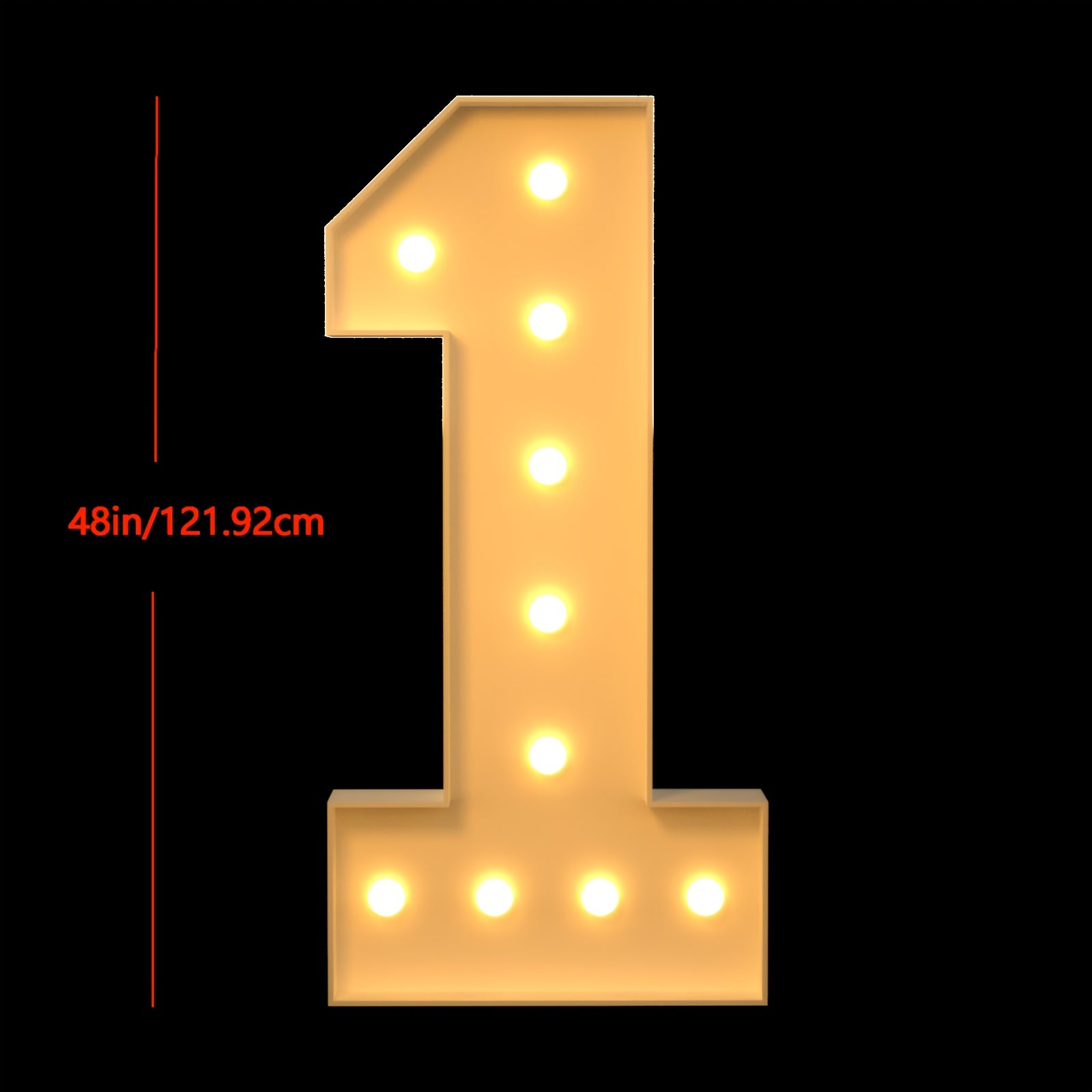 LED Number String Lights 0-9, 48in, 121 Luminous, Party Decoration