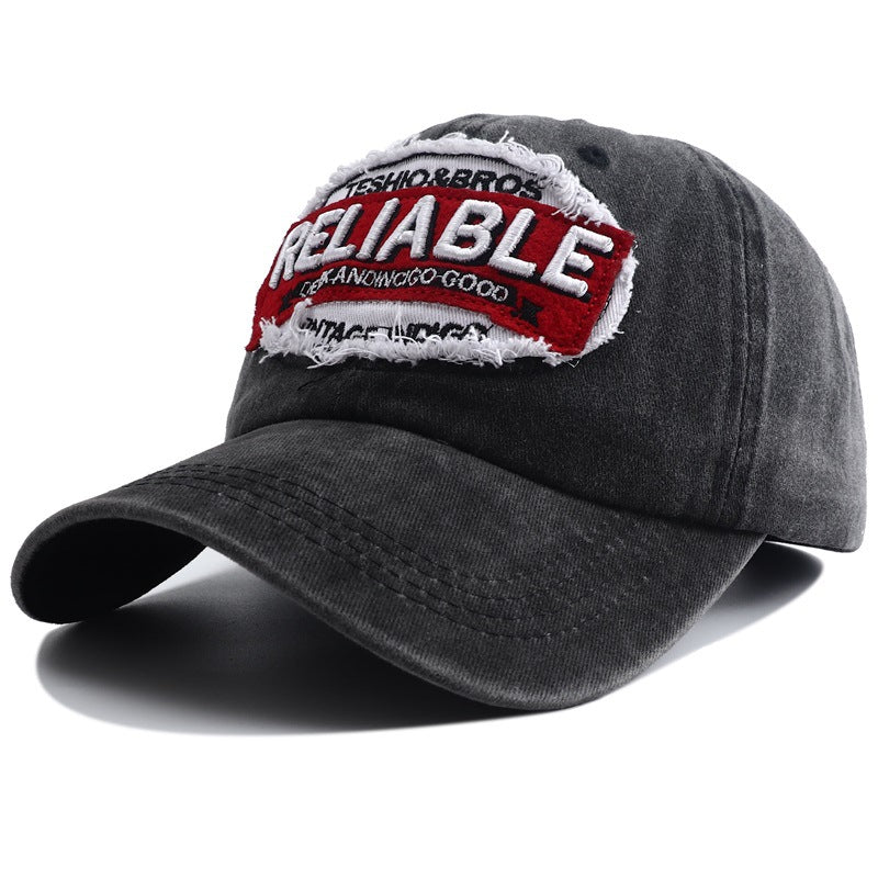 Distressed Patch Baseball Cap Vintage Embroidery Sport Hat Lightweight Dad Hat