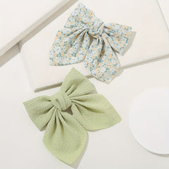 2PCS Floral Bowknot Hair Clip French Barrette Hair Accessories