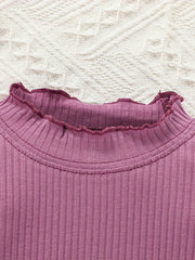 Baby Toddler Girls Long Sleeve Solid Wave Edge T Shirt Tops Blouse Sweater