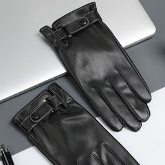 Men's Touch Screen Leather Winter Gloves
