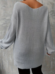  Casual Sweater Women's Solid Long Sleeve Loose Pullover Jumper