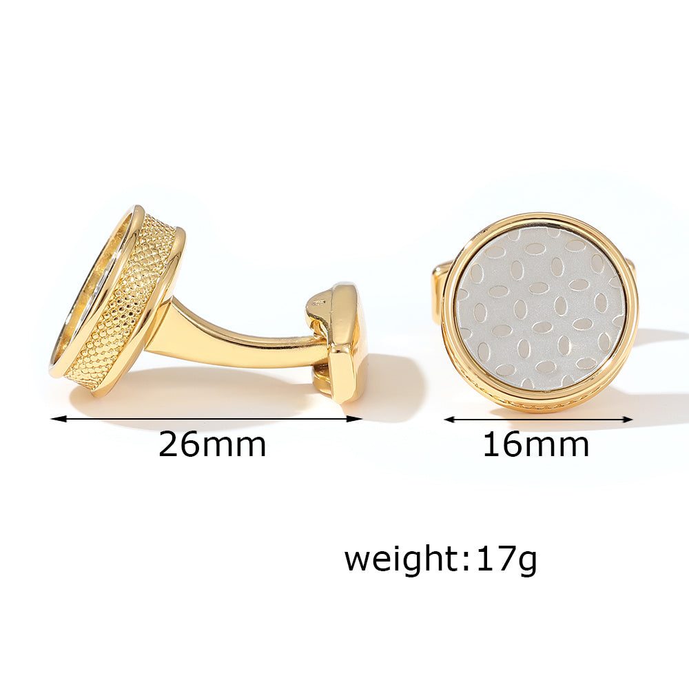 Men's Round Gold Cufflinks