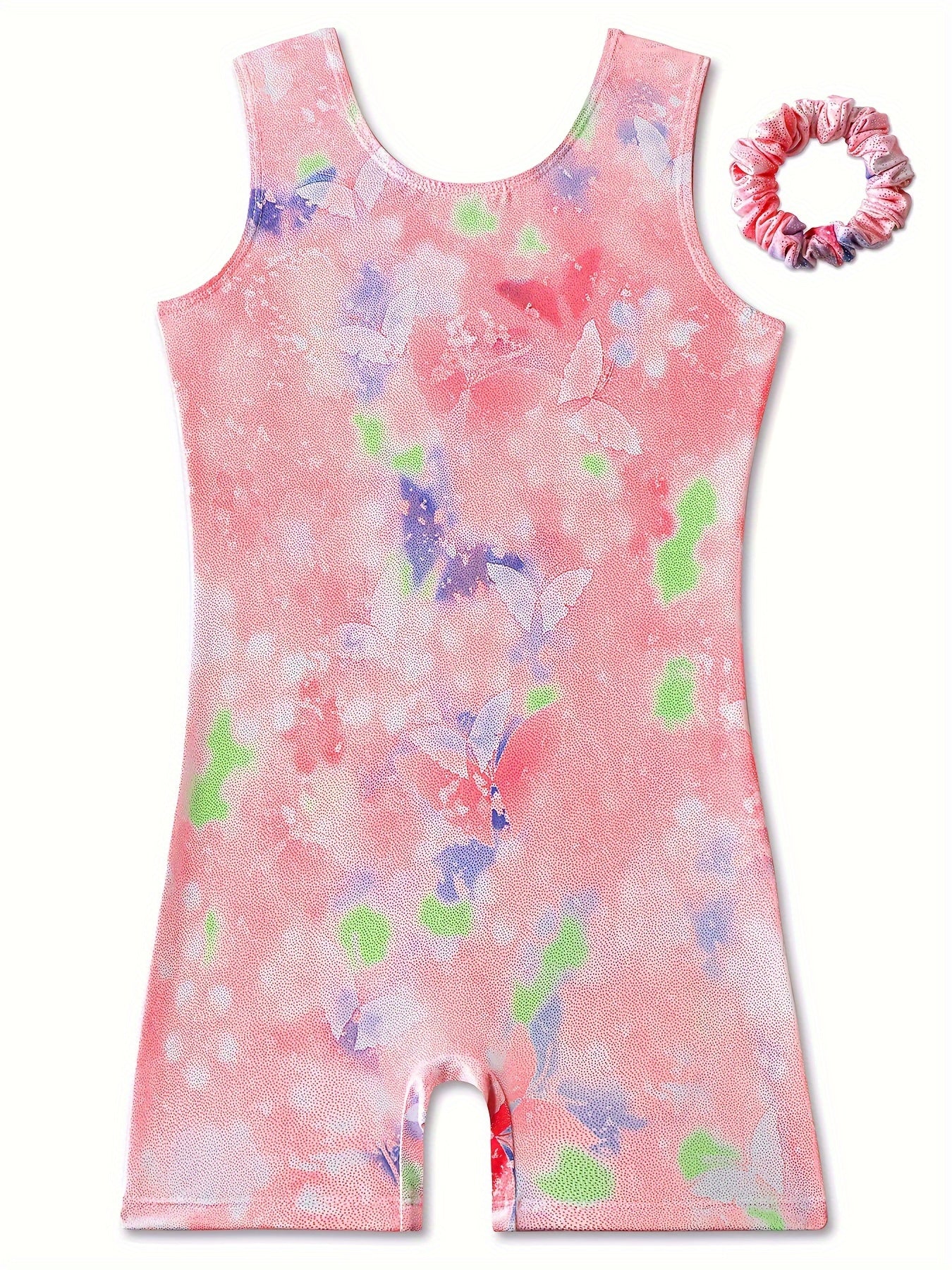 Butterfly Graffiti Sleeveless Gymnastics Suit for Girls