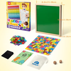 Coogam Wooden Math Hundred Board Game for Kids Ages 3-5