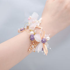 Wedding Wrist Corsage Bridesmaid Hand Flowers Bracelet