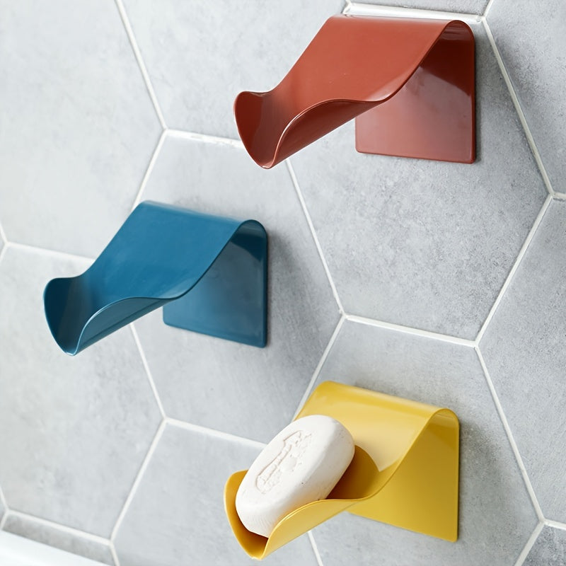 Wall Mounted Soap Dish Self Adhesive Plastic Drain Soap Holder