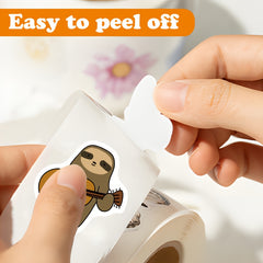 500pcs Sloth Stickers Roll Vinyl Water Bottle Stickers
