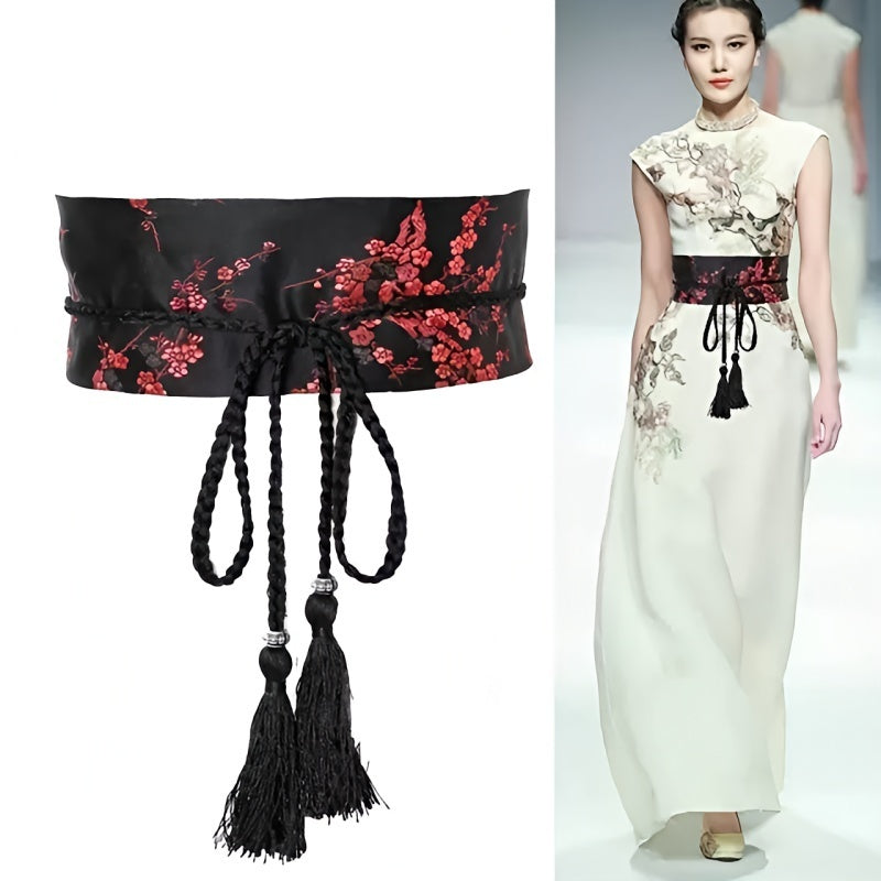 Vintage Hanfu Binding Belt With Tassel Female Waist Belt