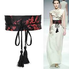 Vintage Hanfu Binding Belt With Tassel Female Waist Belt