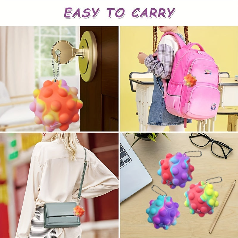 4pcs Portable Kids Silicone Toy Balls, Air Valve for Shrinking, Stress Relief