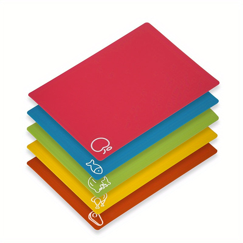 10pcs Flexible Cutting Board BPA Plastic Non-slip Kitchen Meat Vegetables Campin