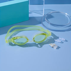 Adjustable Swim Diving Glasses Nose Clip Ear Plugs Waterproof Anti Fog