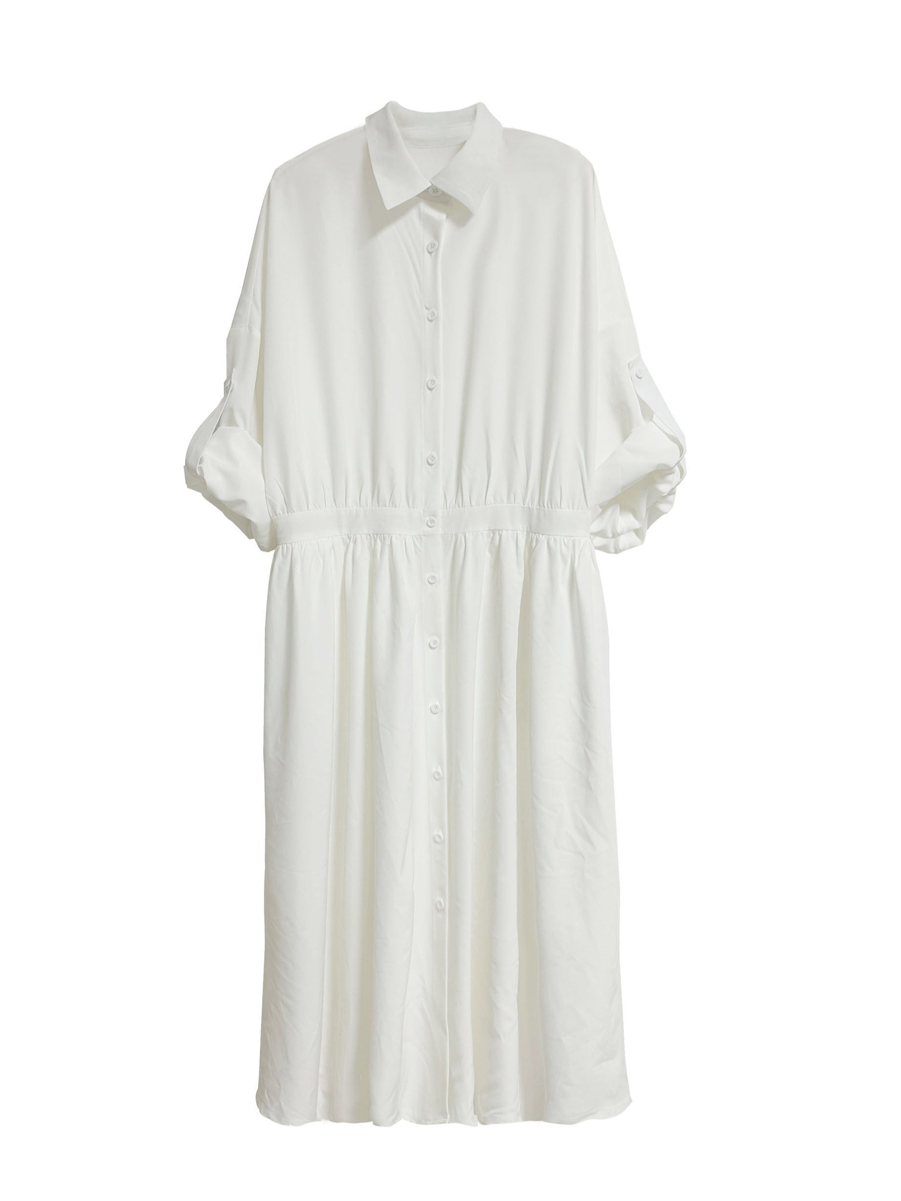  Long Sleeve Maxi Shirt Dress with Pockets