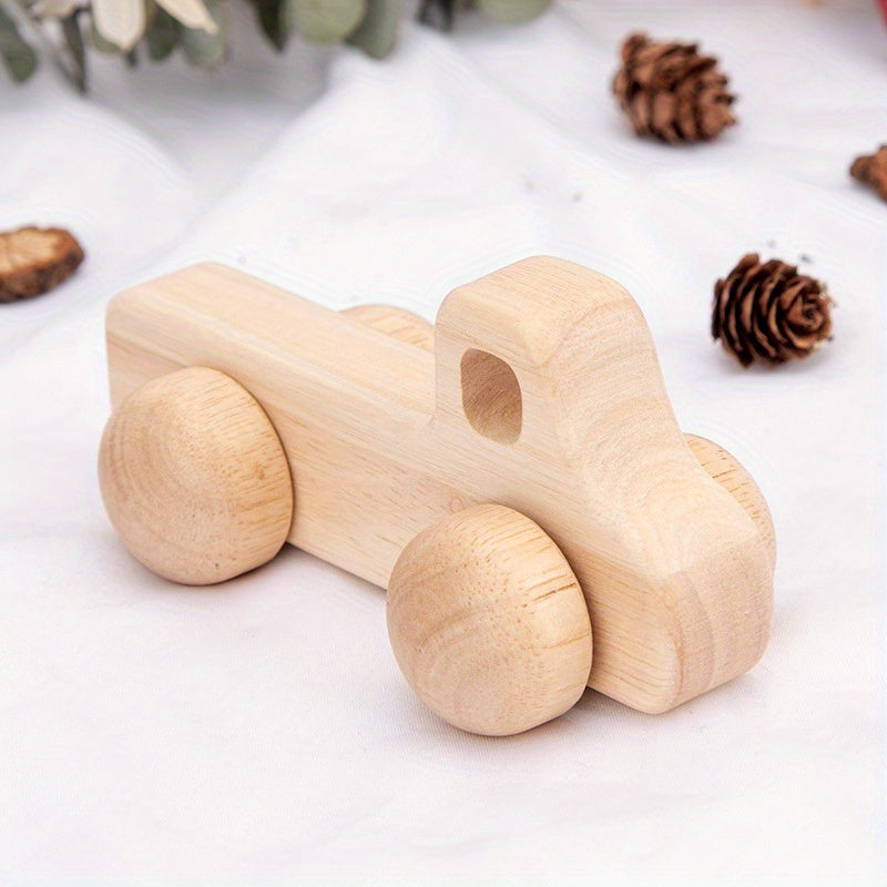 Wooden Kids Push And Grip Car 33cm Small Car Baby Muscle Training Grip Toy