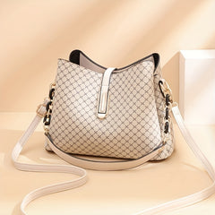 Plaid Pattern Bucket Bag Crossbody Purse