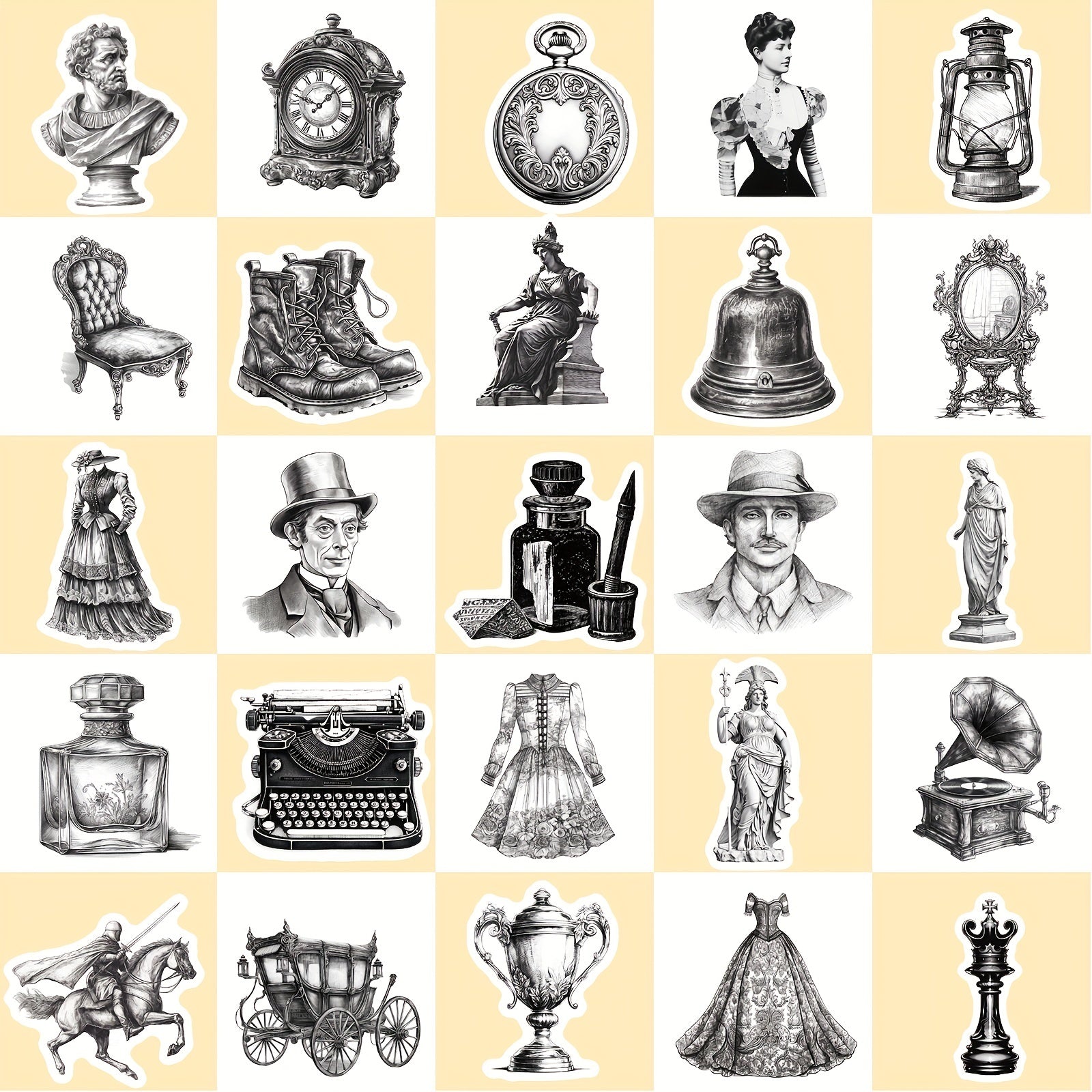 50pcs Gothic Retro Stickers for Water Bottle Laptop Phone Skateboard