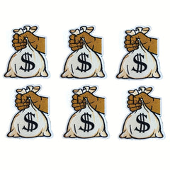 Money Bag Pattern Patches Embroidery Cloth Stickers DIY Decoration