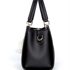 Metal Letter Decor Satchel Bag Top Handle Purse Shoulder Office Bag