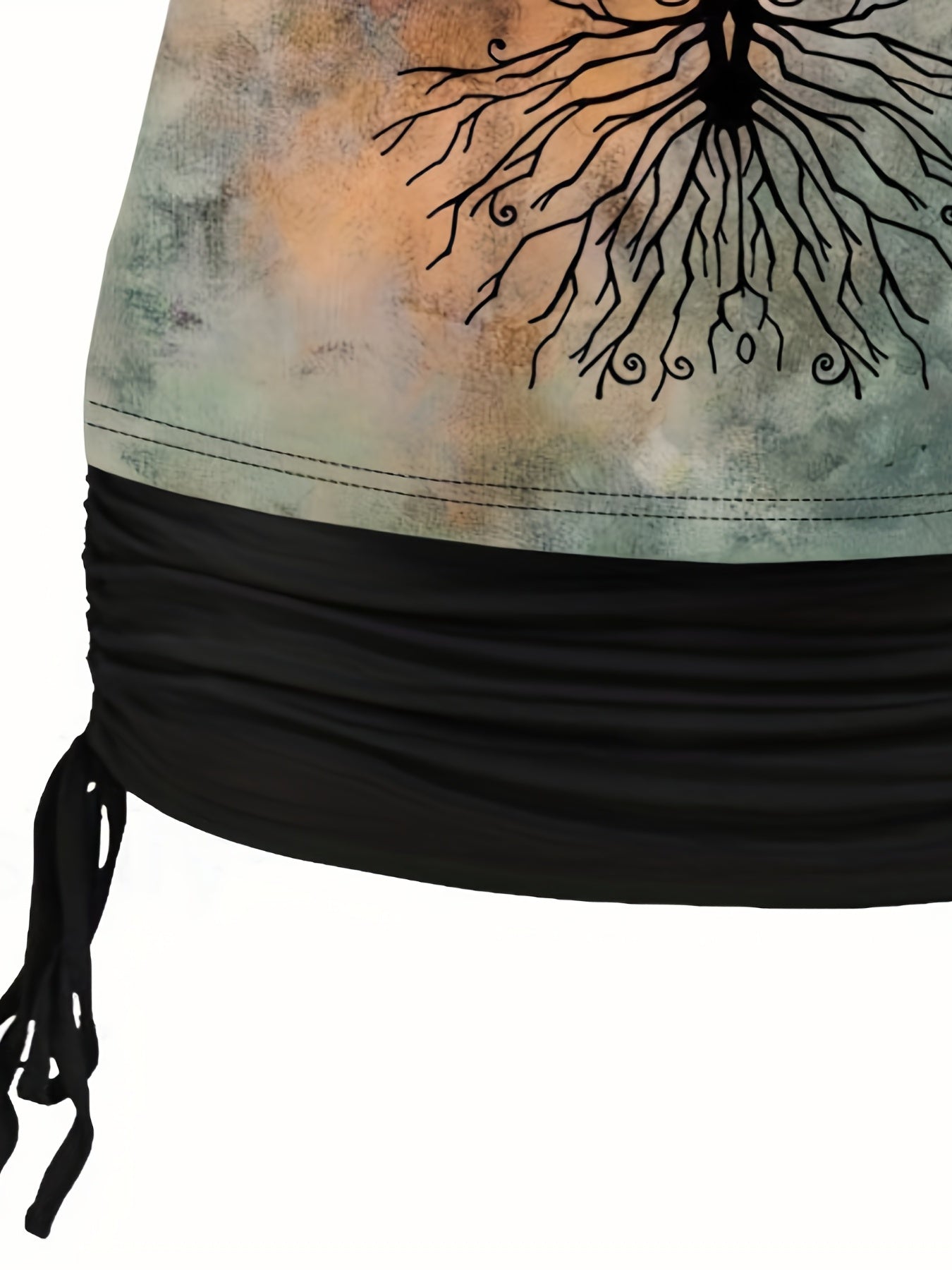 Women's Plus Graphic Print One Shoulder Top & Solid Cami Top Set