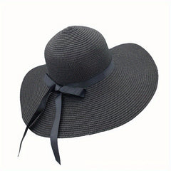 Wide Brim Sun Hat Oversized Straw Beach Hats Foldable Women Sunshade Straw Hats