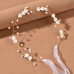 Pearl Flower Headband Bridal Wedding Hair Accessories