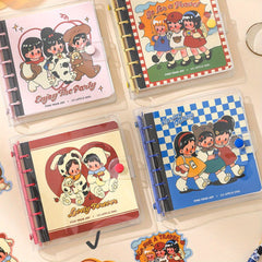 Colorful Iron Ring Loose Leaf Notebook PVC Shell