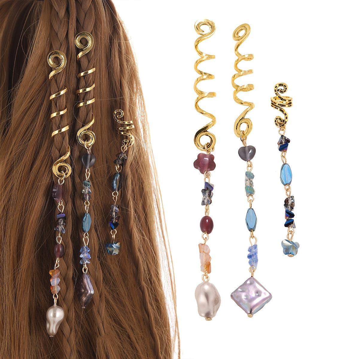 Crystal Tassels Hair Ring Jewelry Braids Pendant Dreadlock Accessories