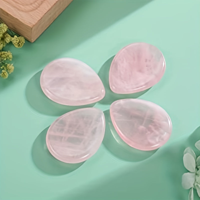 3pcs Rose Quartz Healing Crystals Worry Stones - Anxiety Stress Relief