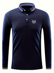 Symbol Print Men's Casual Lightweight Polo Shirt