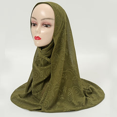 Embossed Cashew Flower Bandana Solid Headscarf