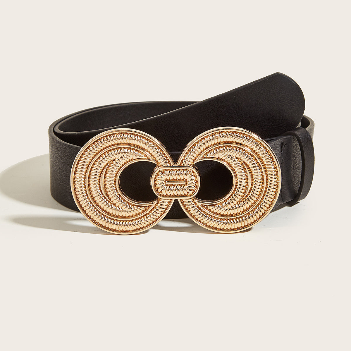 Vintage Stretchy Belt for Dresses Wide Golden Buckle